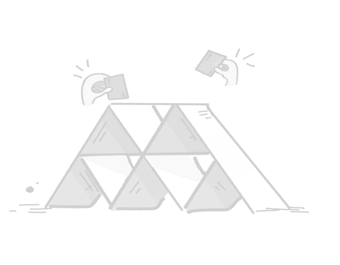 Pyramid illustration representing structured payout system
